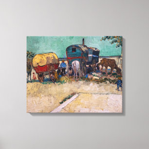 Impressão Em Tela Vincent Van Gogh - Caravanas, Acampamento Cigano p