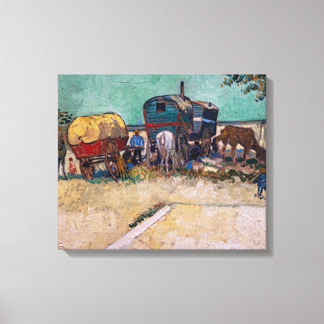 Impressão Em Tela Vincent Van Gogh - Caravanas, Campo de Ciganos per (Frente)