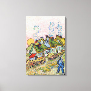 Impressão Em Tela Vincent van Gogh - Casas e Figura