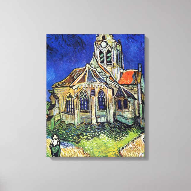 Impressão Em Tela Vincent van Gogh é a Igreja em Auvers (Frente)