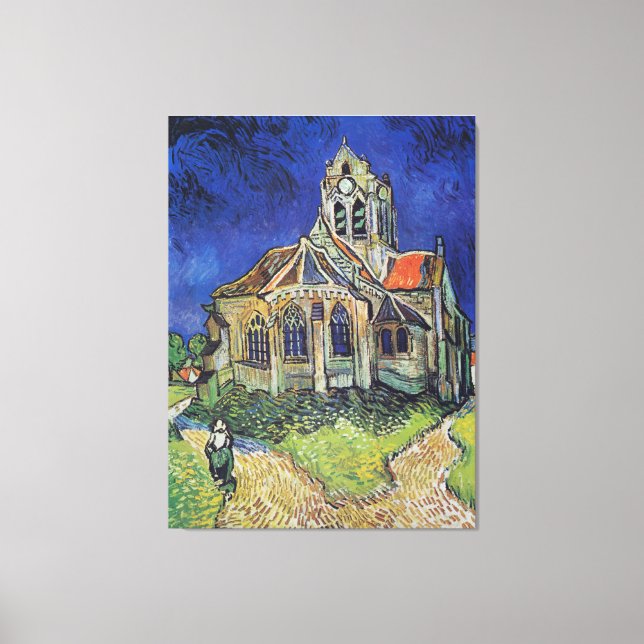 Impressão Em Tela Vincent van Gogh é a Igreja em Auvers (Frente)