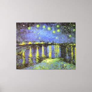 Impressão Em Tela Vincent van Gogh está na Noite Estrelada do Ródano