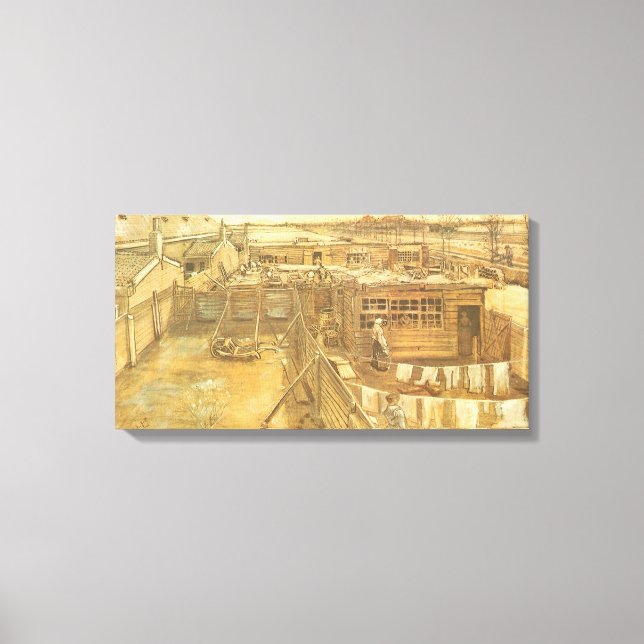 Impressão Em Tela Vincent van Gogh - Estaleiro e Lavanderia (Frente)