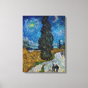 Impressão Em Tela Vincent van Gogh - Estrada com Cipreste e Estrela