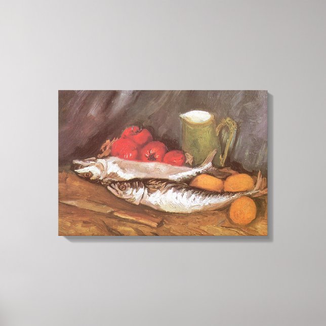 Impressão Em Tela Vincent van Gogh - Mackerels, Lemons e Tomates (Frente)