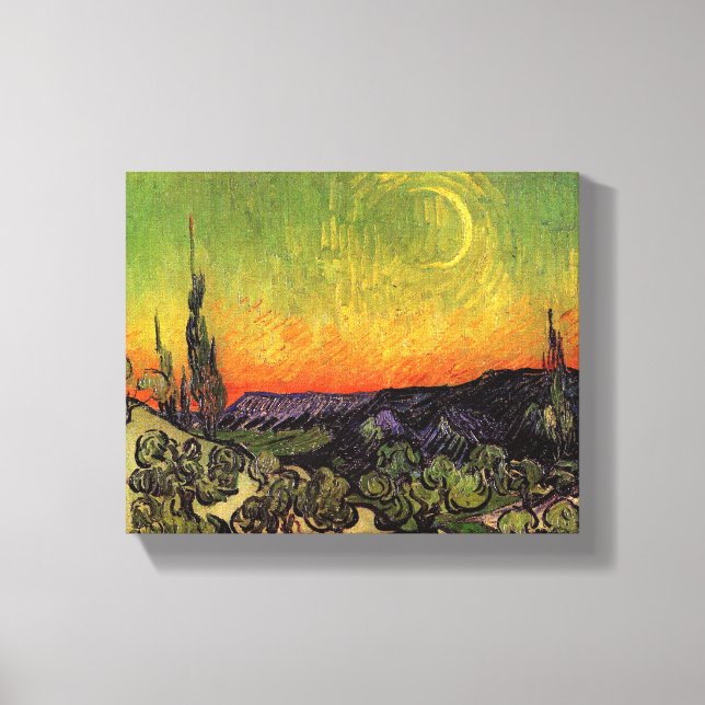 Impressão Em Tela Vincent Van Gogh Moonlit Landscape (Frente)