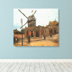 Impressão Em Tela Vincent van Gogh - Moulin de la Galette, Moinho de