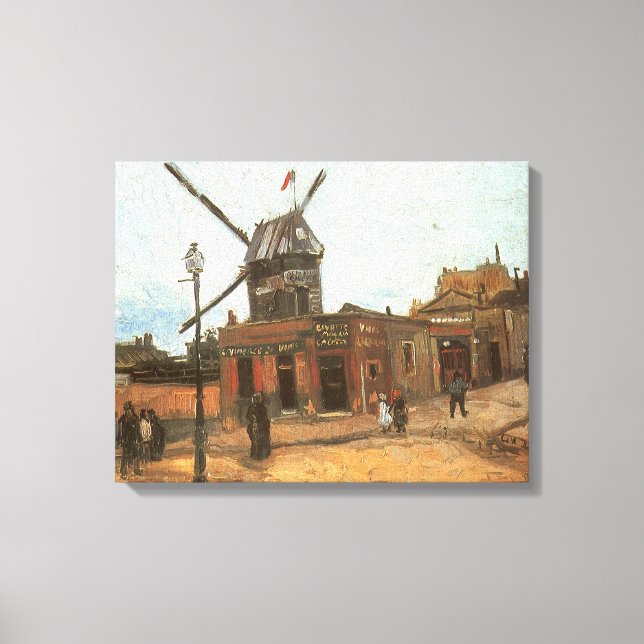Impressão Em Tela Vincent van Gogh - Moulin de la Galette, Windmill (Frente)