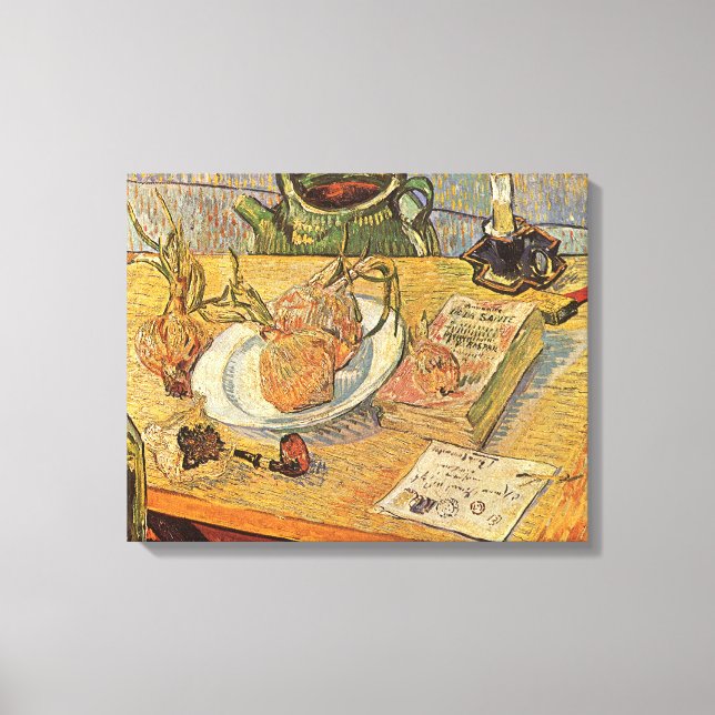 Impressão Em Tela Vincent van Gogh - Natureza-Morta com Quadro de De (Frente)