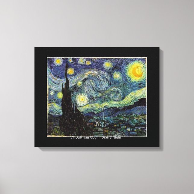 Impressão Em Tela Vincent van Gogh, Noite Estrelada (Frente)