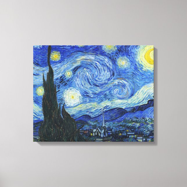 Impressão Em Tela Vincent Van Gogh - Noite Estrelada (Frente)