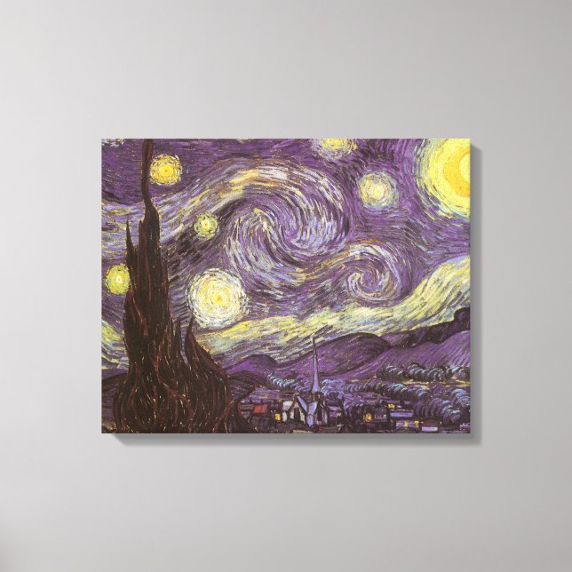 Impressão Em Tela Vincent van Gogh - Noite Estrelada (Frente)