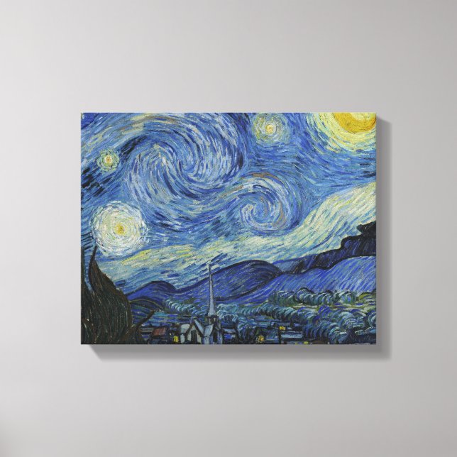 Impressão Em Tela Vincent van Gogh - Noite Estrelada (Frente)