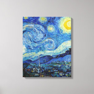 Impressão Em Tela Vincent Van Gogh Noite Estrelada Arte Fina Vintage