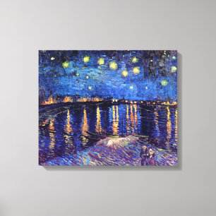 Impressão Em Tela Vincent Van Gogh - Noite Estrelada Sobre O Rhone