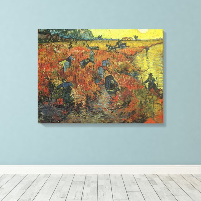 Impressão Em Tela Vincent van Gogh - O Vineyard Vermelho (Insitu(piso de madeira))