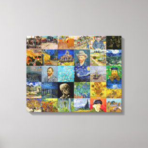 Impressão Em Tela Vincent van Gogh - Obras-primas Mosaico Remendado