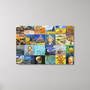 Impressão Em Tela Vincent van Gogh - Obras-primas Mosaico Remendado