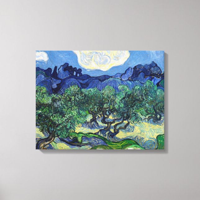 Impressão Em Tela Vincent van Gogh - Oliveiras com os Alpilles (Frente)