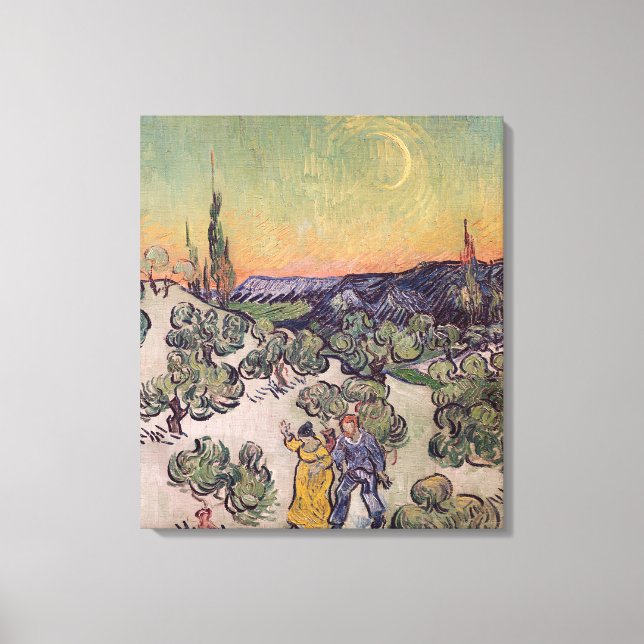 Impressão Em Tela Vincent van Gogh | Paisagem lunar, 1889 (Frente)