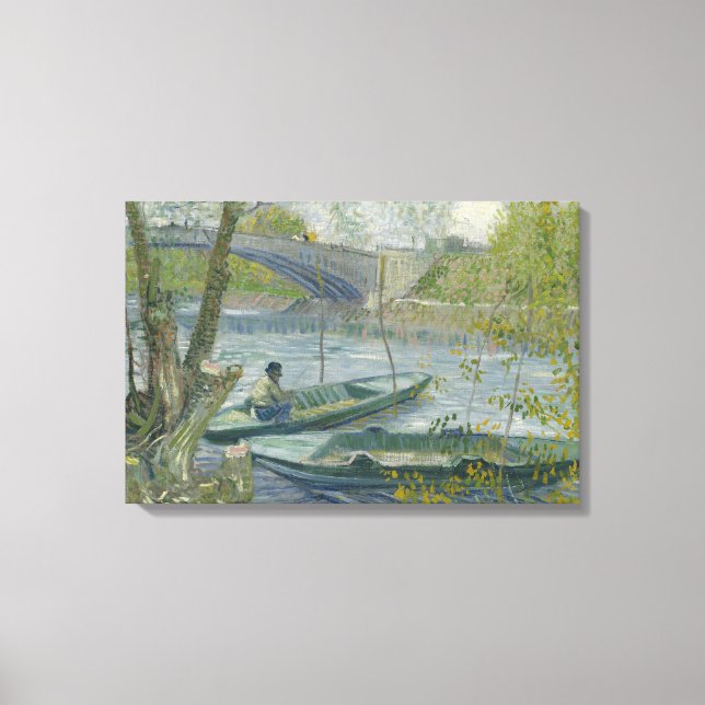 Impressão Em Tela Vincent van Gogh - Pesca em Primavera, Pont de (Frente)