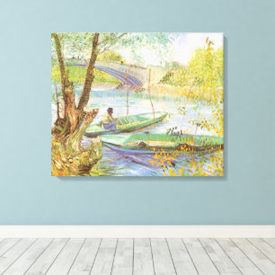 Impressão Em Tela Vincent van Gogh Pescando na Primavera, Pont de Cl