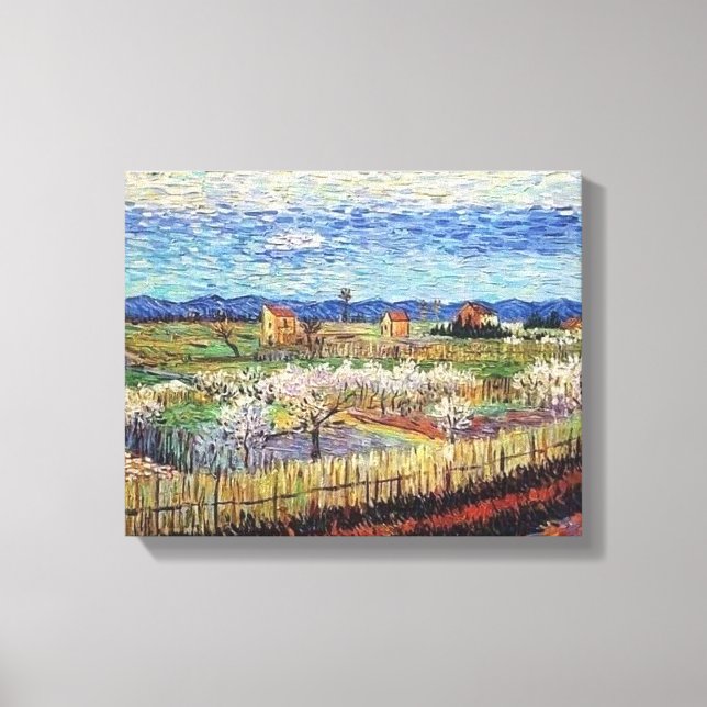 Impressão Em Tela Vincent Van Gogh - Pêssegos em Blossom e Belas Art (Frente)