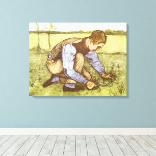 Impressão Em Tela Vincent van Gogh - Rapaz Cortando Grama com Foice