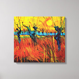 Impressão Em Tela Vincent Van Gogh - Salgueiros ao Pôr-do-Sol Arte F