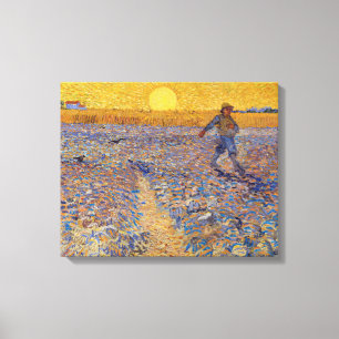 Impressão Em Tela Vincent van Gogh - Sower with Setting Sun