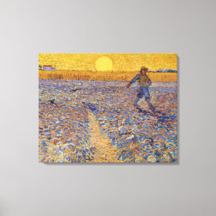 Impressão Em Tela Vincent van Gogh - Sower with Setting Sun
