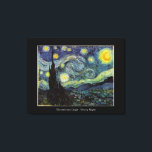 Impressão Em Tela Vincent van Gogh, Starry Night<br><div class="desc">Vincent van Gogh,  Noite Estrelada.</div>