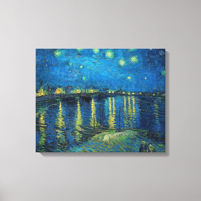 Impressão Em Tela Vincent Van Gogh Starry Night Over the Rhone (Frente)
