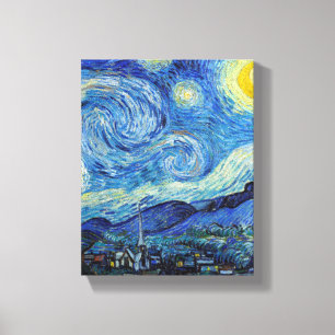Impressão Em Tela Vincent Van Gogh Starry Night Vintage