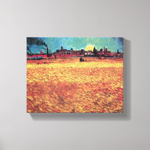 Impressão Em Tela Vincent Van Gogh - Sunset On Wheat Fields Fine Art