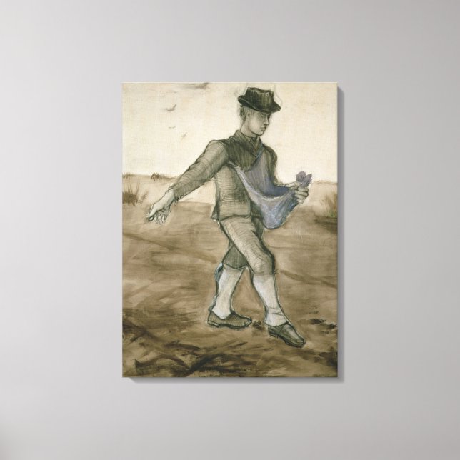 Impressão Em Tela Vincent van Gogh | The Sower, 1881 (Frente)