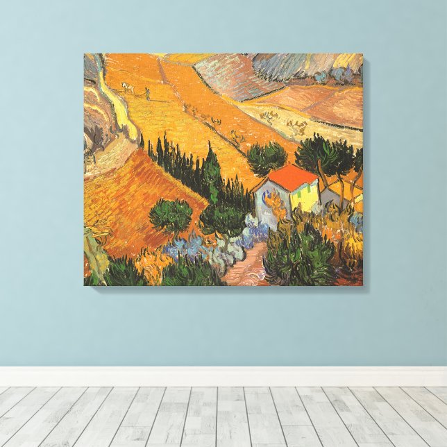 Impressão Em Tela Vincent van Gogh - Vale com Lavrador (Insitu(piso de madeira))