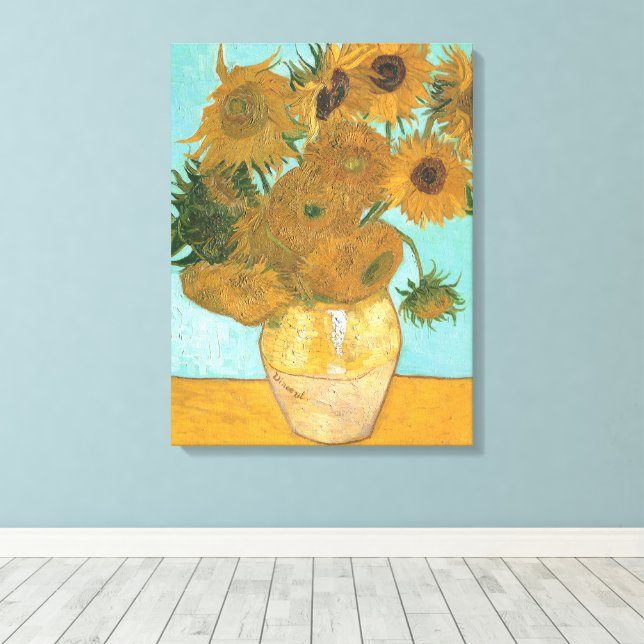 Impressão Em Tela Vincent van Gogh - Vase com Doze Girassóis (Insitu(piso de madeira))
