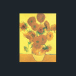 Impressão Em Tela Vincent van Gogh - Vase com Quinze Girassóis<br><div class="desc">Vase com Quinze Girassóis ou simplesmente Girassóis (1888), de Vincent van Gogh, é uma pintura floral de arte Apos impressionismo. Faz parte de uma série de vida estática de várias pinturas semelhantes com um buquê de flores de jardim em um vaso. A série inteira mostra girassóis em todos os palcos...</div>