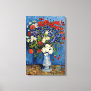 Impressão Em Tela Vincent van Gogh - Vaso com Centáureas e Papoulas