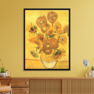 Impressão Em Tela Vincent van Gogh - Vaso com Quinze Girassóis
