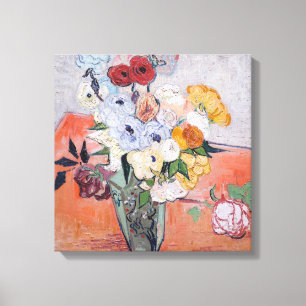 Impressão Em Tela Vincent van Gogh - Vaso com Rosas & Anêmonas