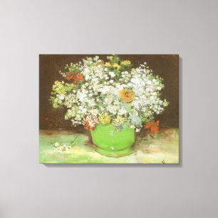 Impressão Em Tela Vincent van Gogh - Vaso com Zínias e Flores