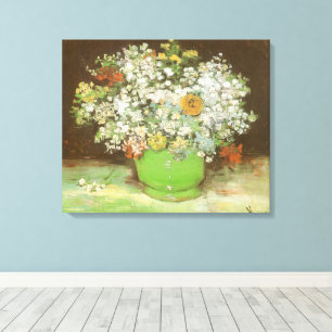 Impressão Em Tela Vincent van Gogh - Vaso com Zínias e Flores