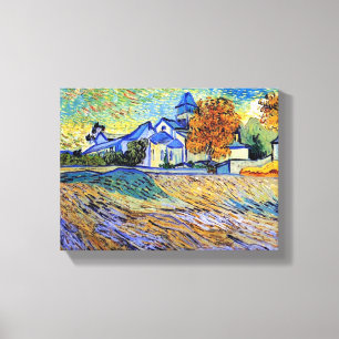 Impressão Em Tela Vincent Van Gogh - Vista do Asilo e Capela