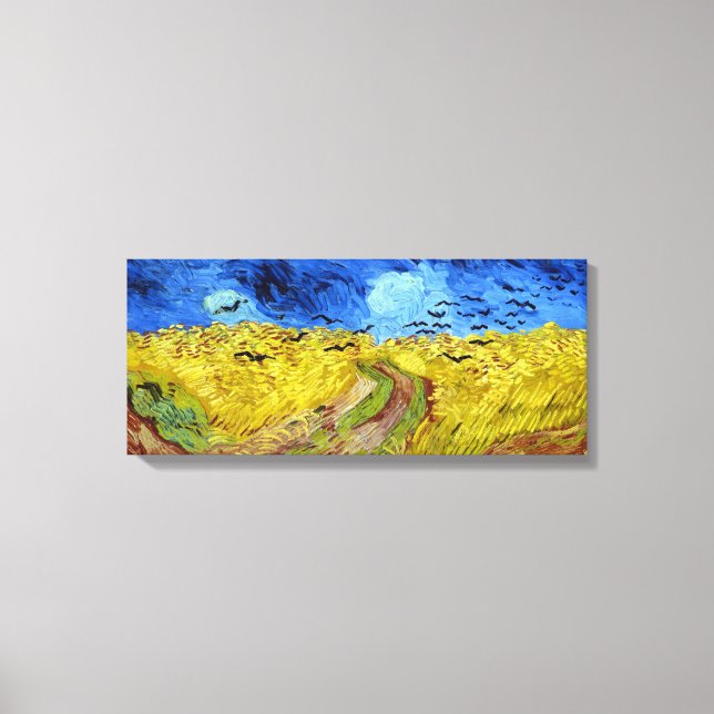 Impressão Em Tela Vincent van Gogh Wheatfield com Crows (Frente)