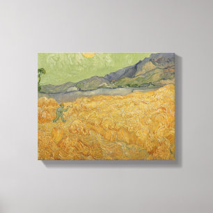 Impressão Em Tela Vincent van Gogh  Wheatfield com Reaper, 1889