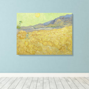 Impressão Em Tela Vincent Van Gogh, Wheatfield Com Um Ceifador