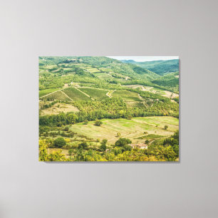 Impressão Em Tela Vineyards paisagens da manhã em Chianti.