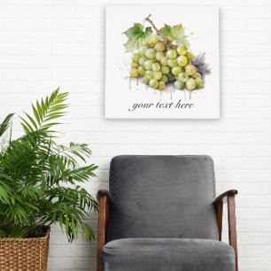 Impressão Em Tela Vinha Aquarela Uvas, personalizado